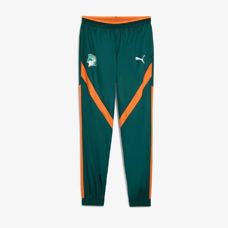 【送料無料・匿名配送】PUMA プーマ コートジボワール代表 2025 プレマッチ ウーブン パンツ 濃緑 並行輸入 新品 正規品 アフリカ王者 16,265円