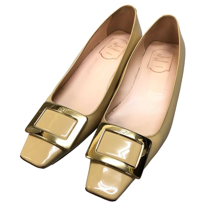 ロジェヴィヴィエ パンプス フラットシューズ スクエアバックル【AFD4