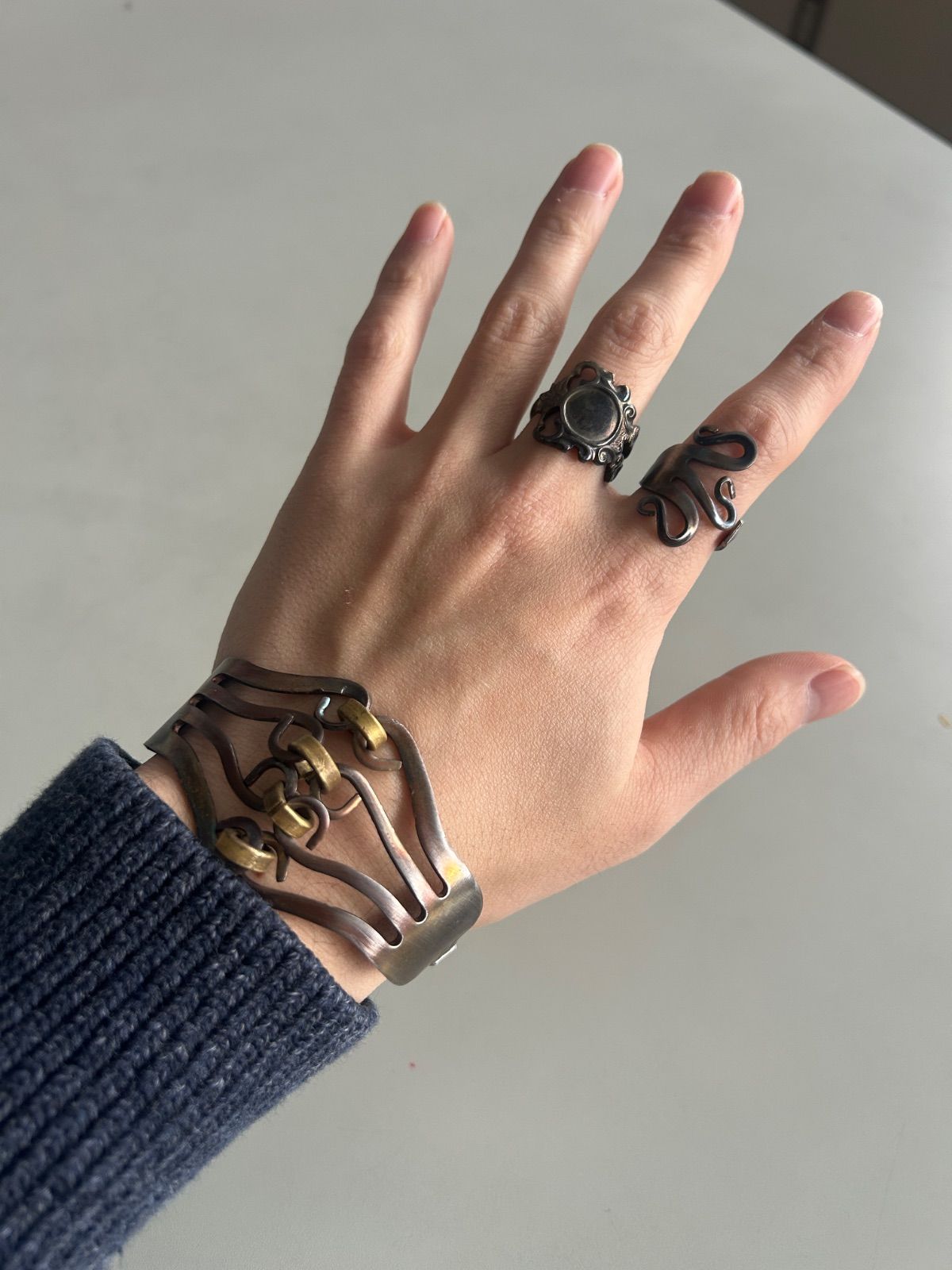 フォークバングル フォークブレスレット エイジング加工 vintage 加工