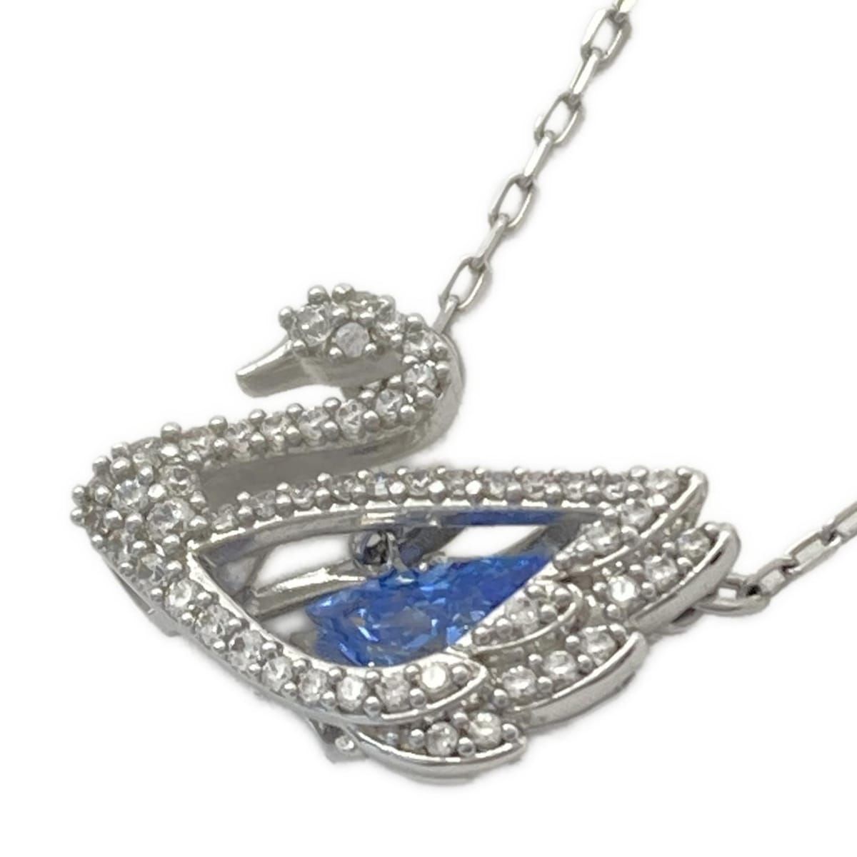 SWAROVSKI(スワロフスキー) ネックレス美品 - シルバー×クリア×ブルー