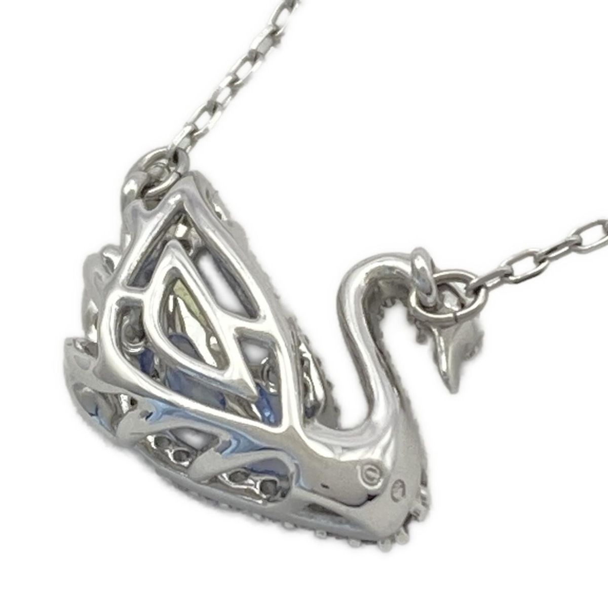 SWAROVSKI(スワロフスキー) ネックレス美品 - シルバー×クリア×ブルー
