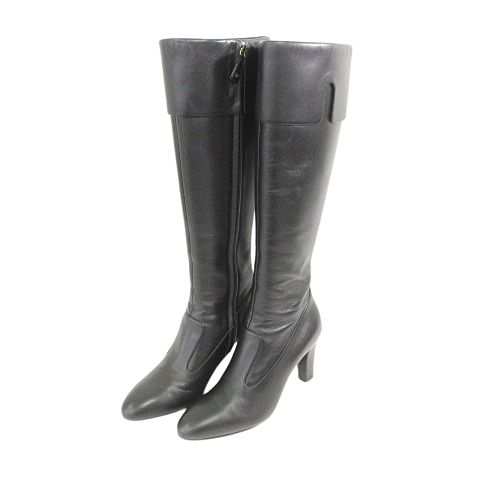 シャネル CHANEL 美品 箱付き 保存袋有 レザー ロング ブーツ 靴