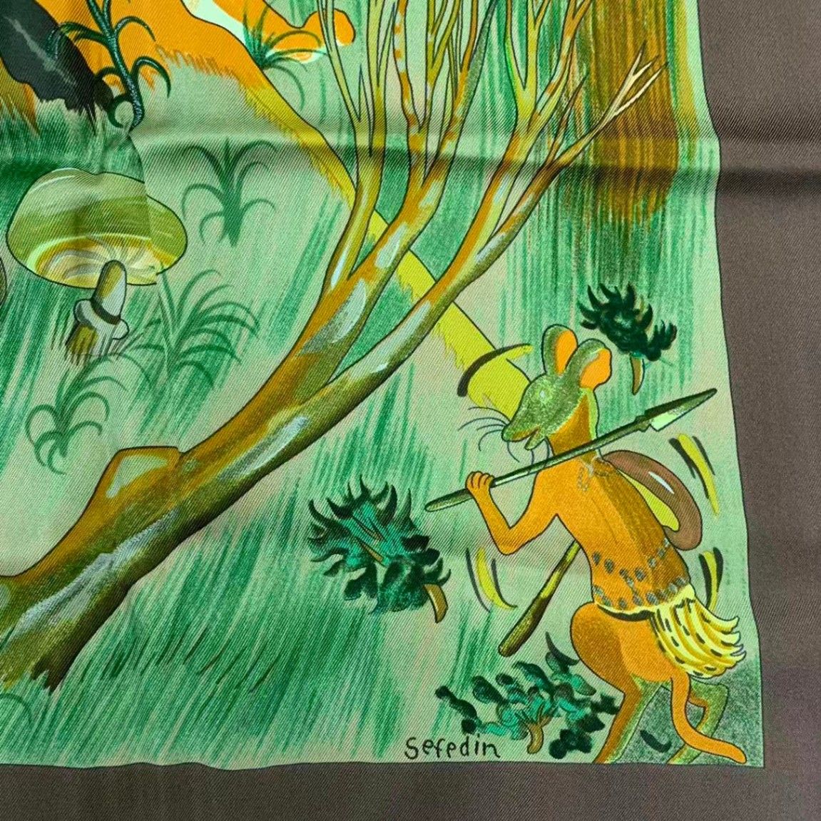 極美品 HERMES エルメス カレ90 スカーフ シルク kuggor tree クガール