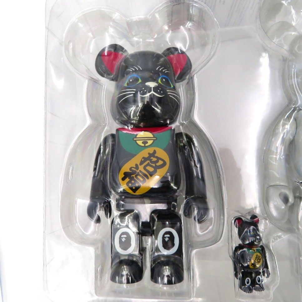 BE@RBRICK BAPE?? 招き猫 黒メッキ／達磨 白メッキ 100% & 400%（4体