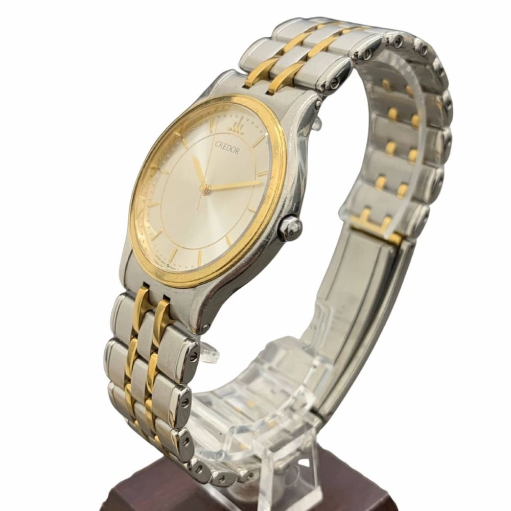 クレドール 腕時計 K18ベゼル×ステンレス クォーツ 33mm 9571-6020
