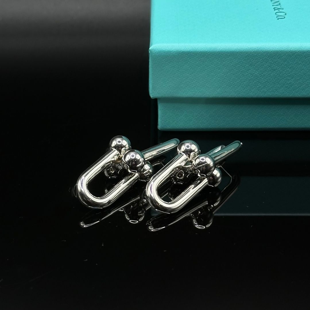 美品】Tiffany & Co ハードウェア エクストララージ リンク ピアス