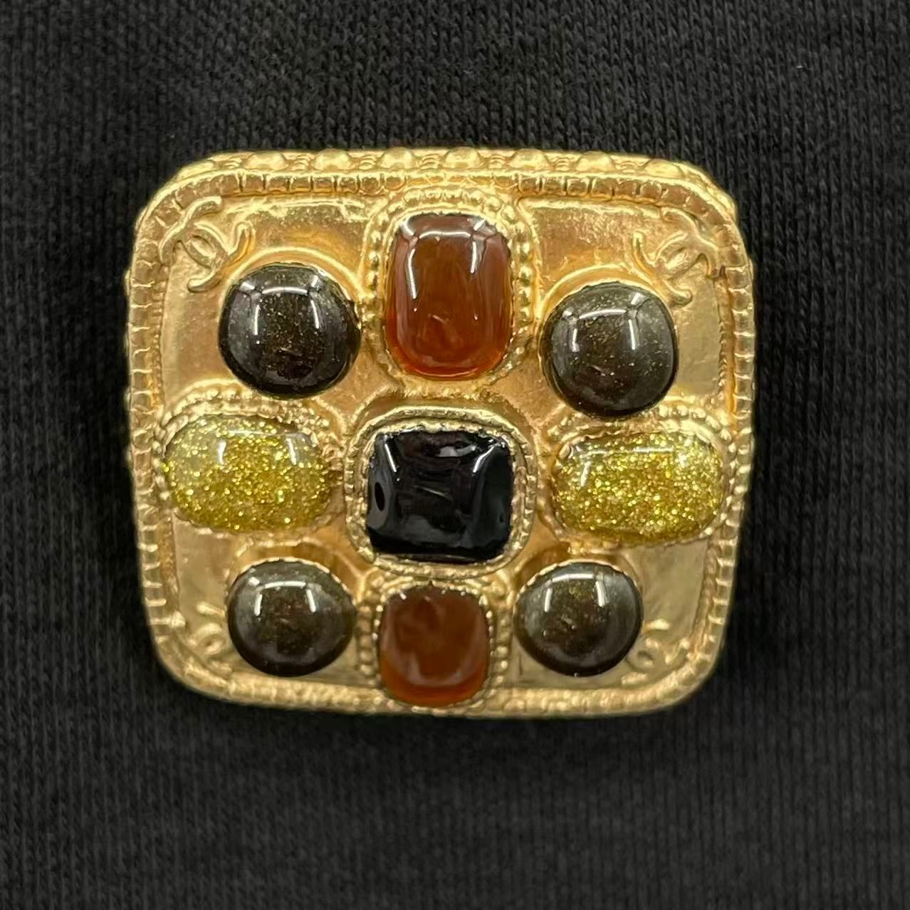 レア 極美品 CHANEL シャネル ワンピース グリポワ 宝石装飾 ウール  