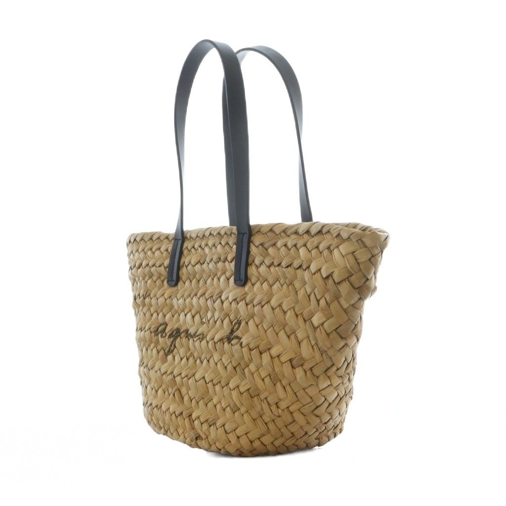 アニエスベー ボヤージュ Agnes b. VOYAGE かごバッグ ベージュ 黒