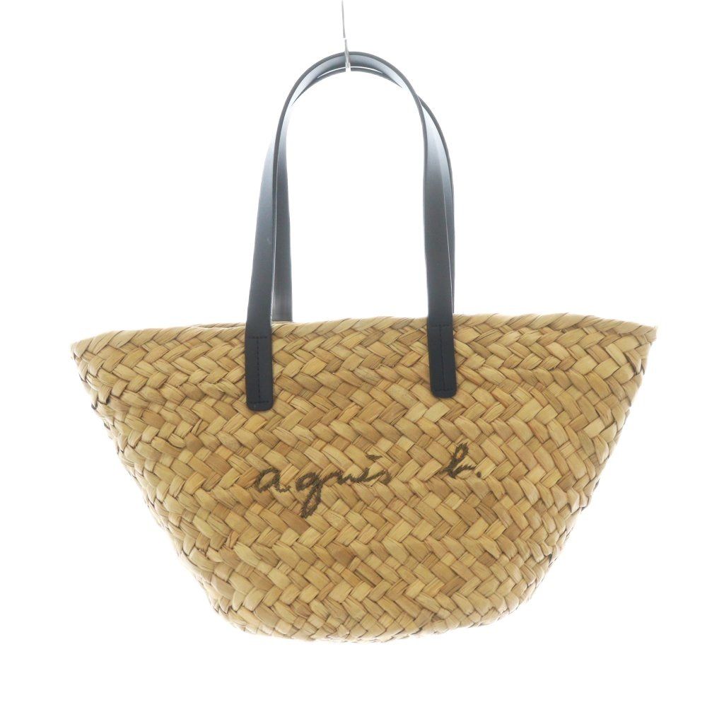 アニエスベー ボヤージュ Agnes b. VOYAGE かごバッグ ベージュ 黒