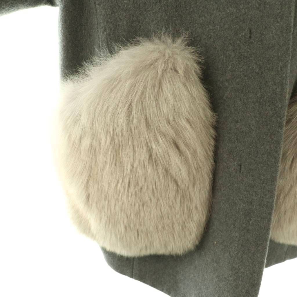 シェリエ sheller pocket fur cocoon coat コート ノーカラー
