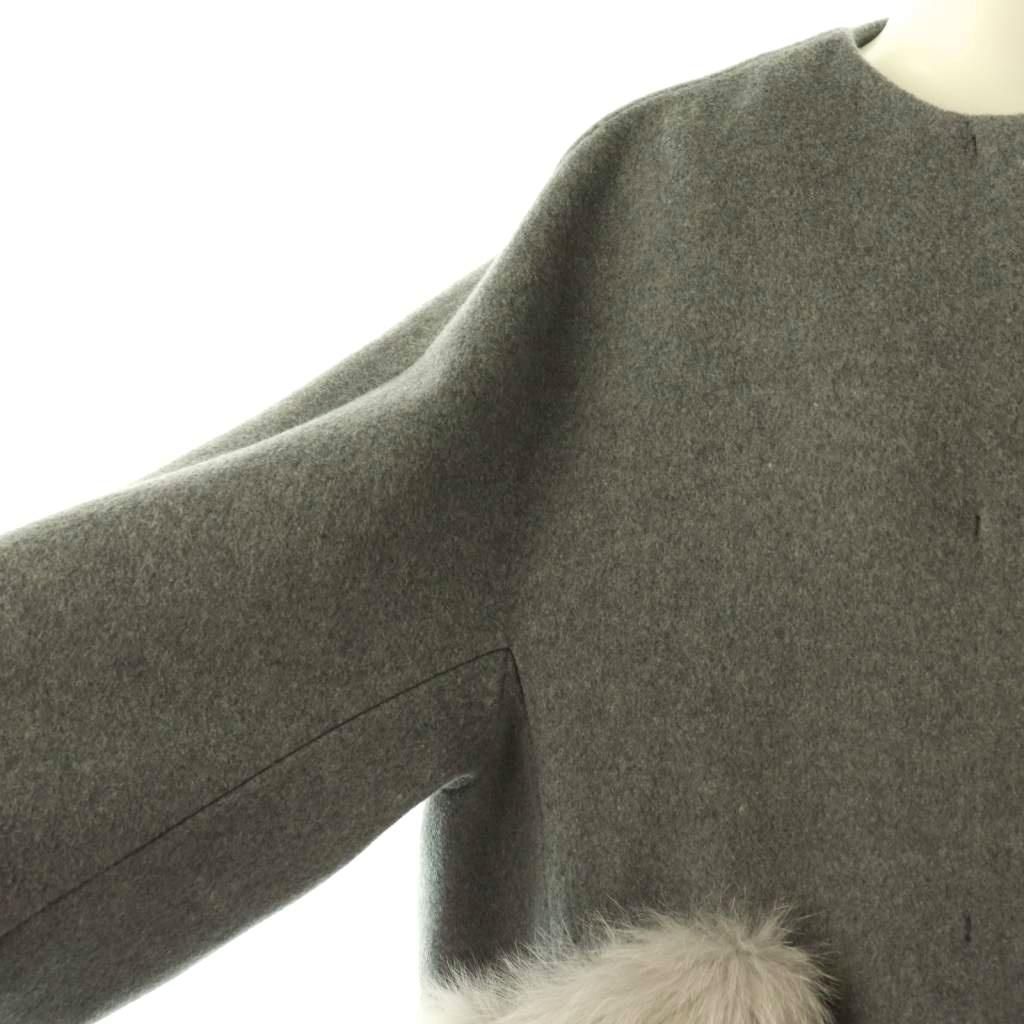 シェリエ sheller pocket fur cocoon coat コート ノーカラー