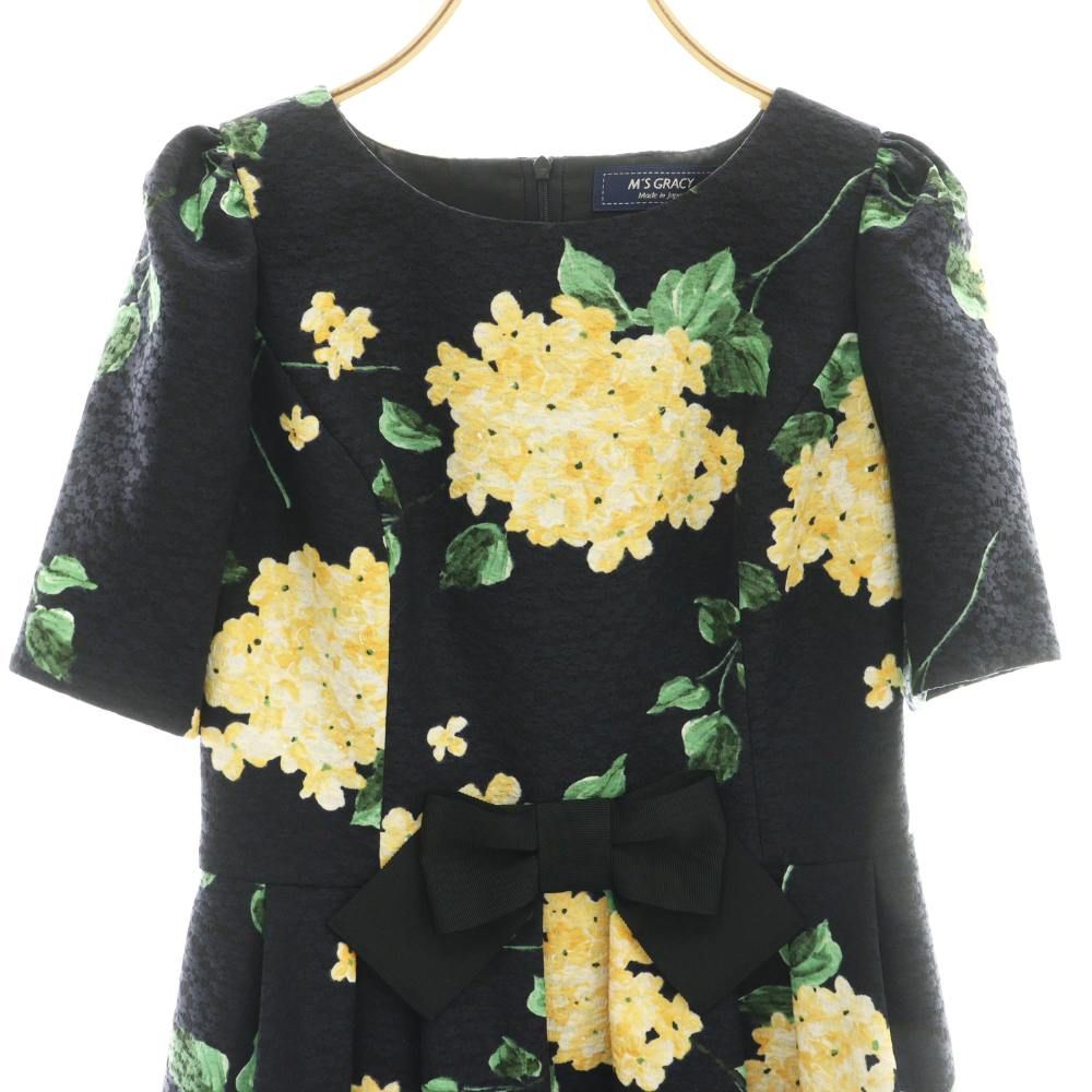 エムズグレイシー M'S GRACY 24年製 フラワージャガードワンピース