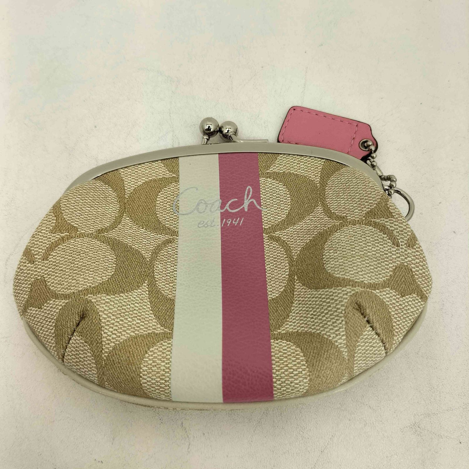 コーチ COACH シグネチャー柄キャンバス がま口 ケース レディース