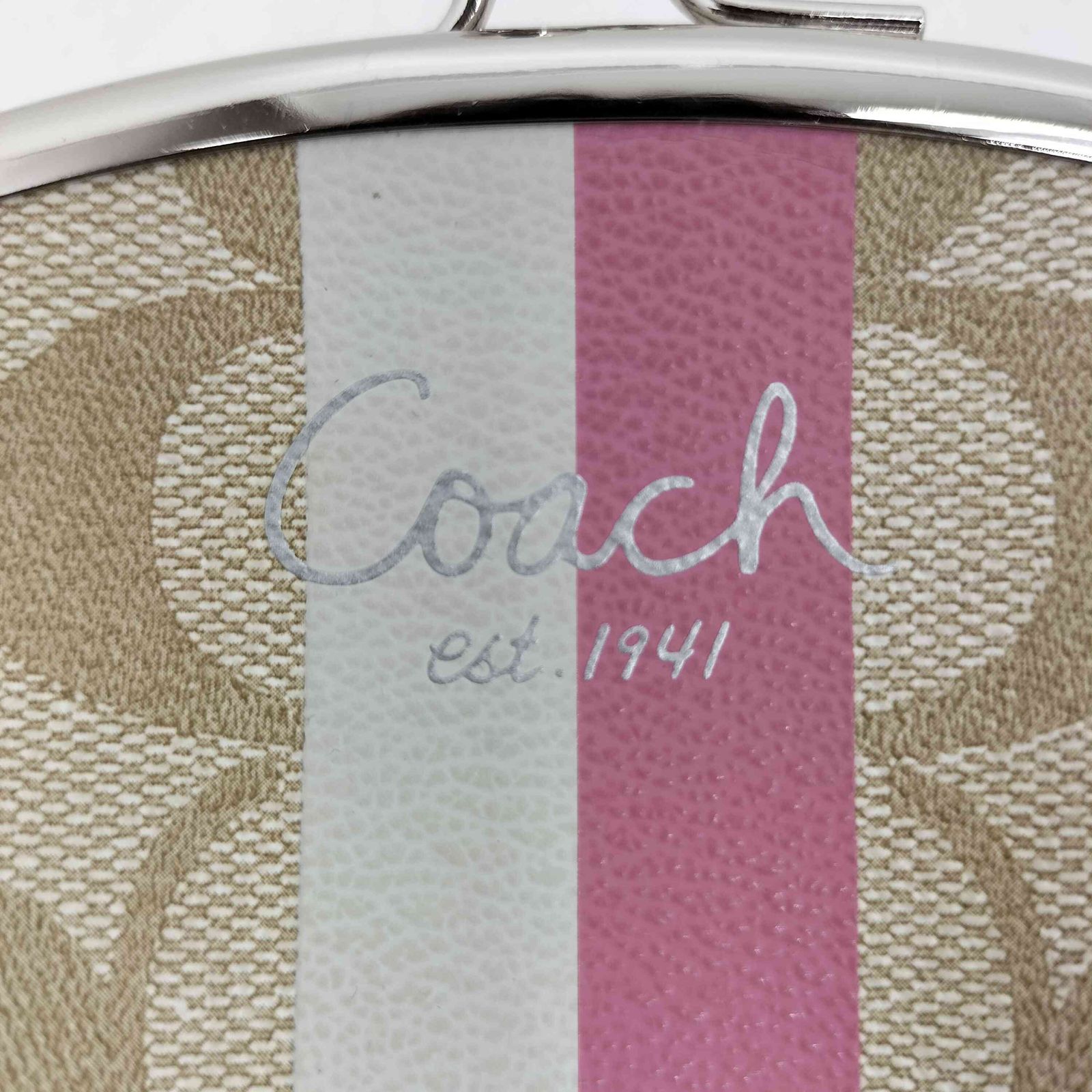 コーチ COACH シグネチャー柄キャンバス がま口 ケース レディース