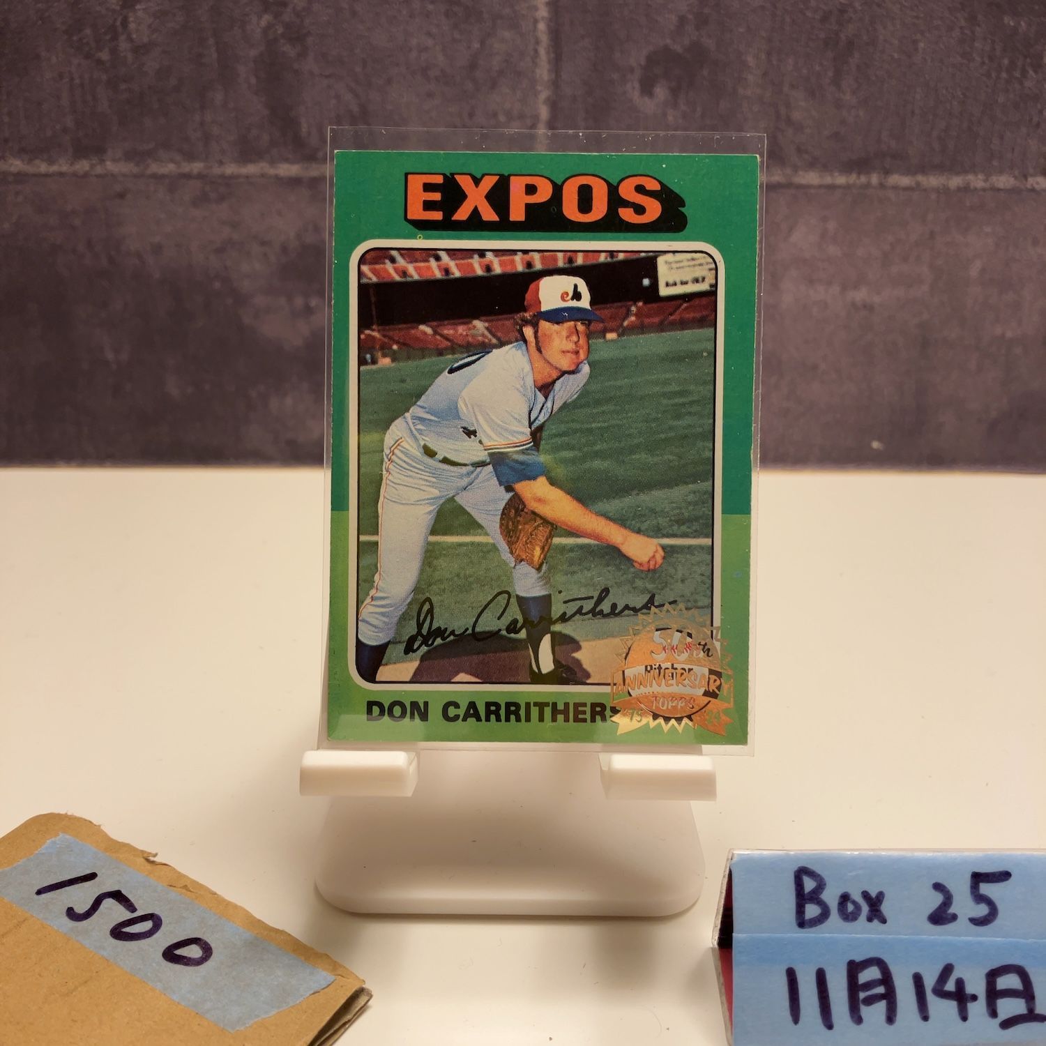1975 Topps Don Carrithers サインカード Montreal Expos 50th