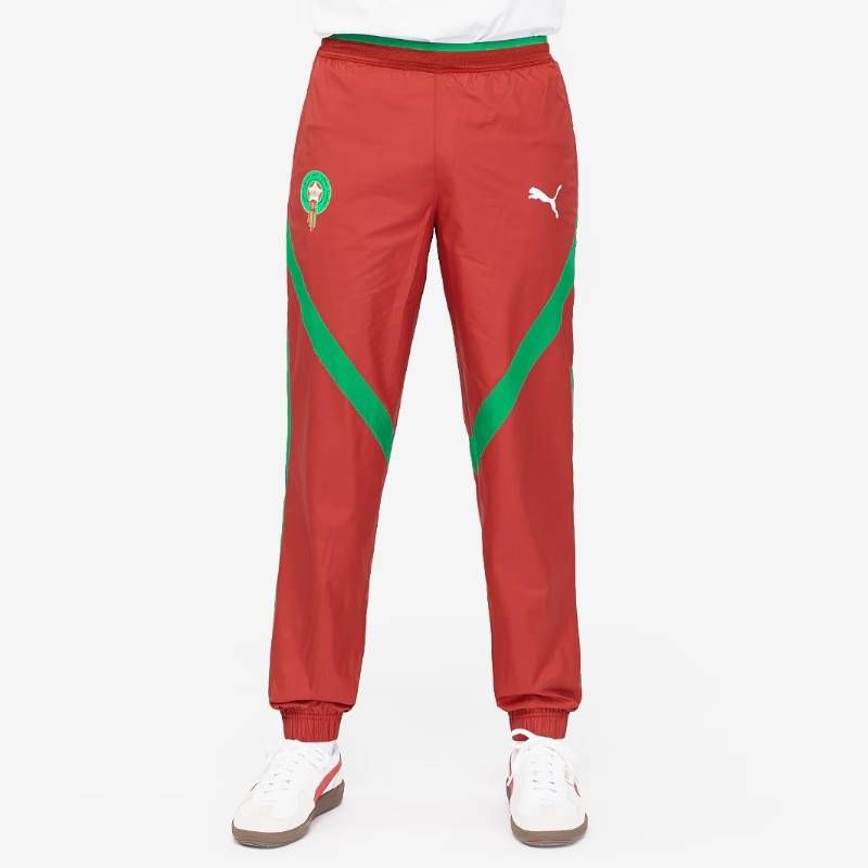 【送料無料・匿名配送】PUMA プーマ モロッコ代表 2025 プレマッチ ウーブン パンツ 赤 並行輸入 新品 正規品