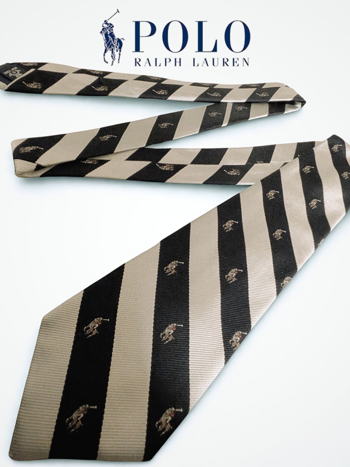Polo Ralph Lauren｜菱屋製｜刺繍ポニー×レジメンタルストライプ