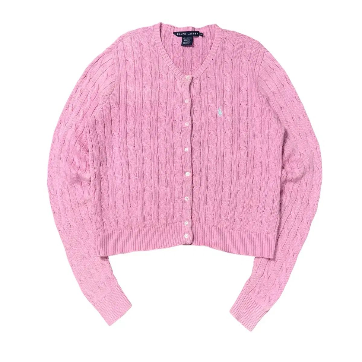 L) ポロラルフローレン ケーブルニット カーディガン ピンク - メルカリ