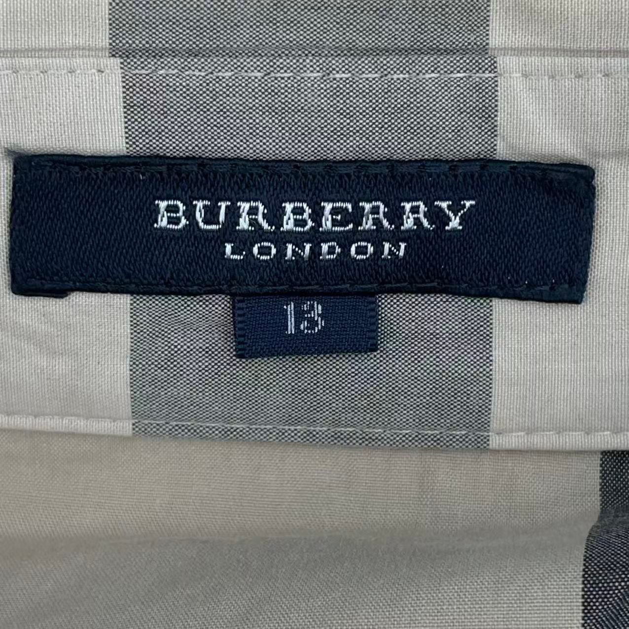 極美品 BURBERRY LONDON バーバリー ロンドン シャツ 七分袖 騎士ロゴ