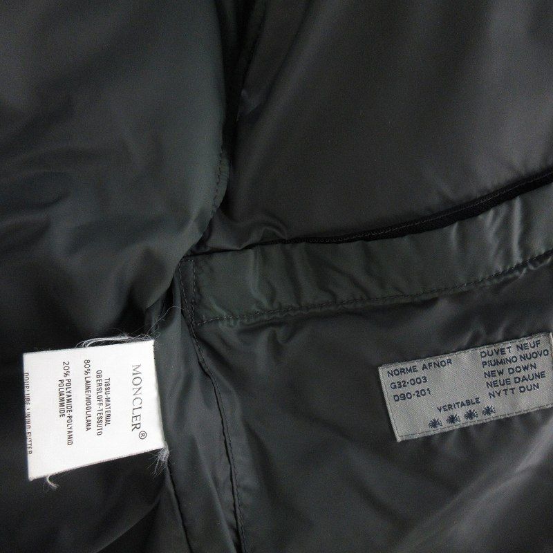 モンクレール MONCLER 青タグ ダウンベスト ウール チャコールグレー 0