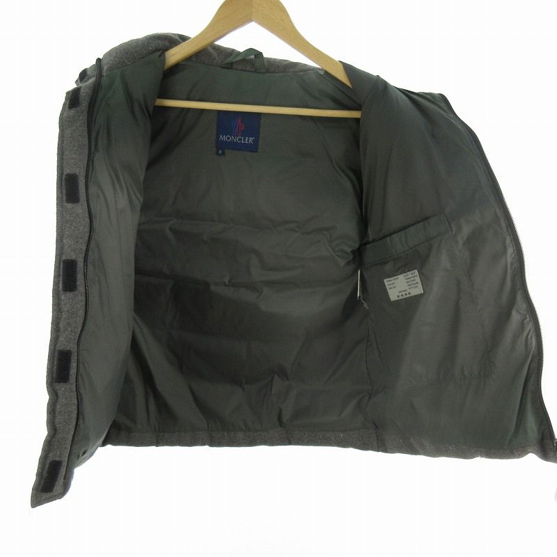 モンクレール MONCLER 青タグ ダウンベスト ウール チャコールグレー 0
