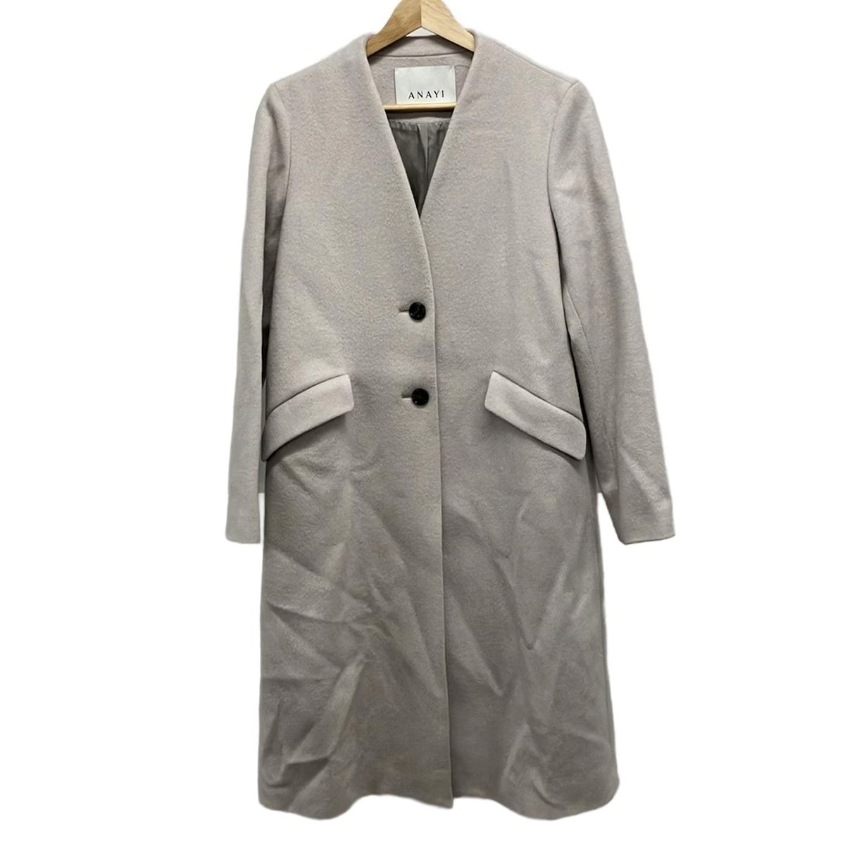 ANAYI グレー レザーアウター サイズ38 ANAYI グレー レザーアウター