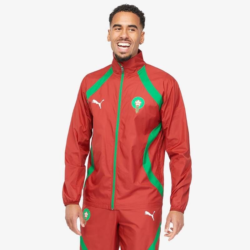 【送料無料・匿名配送】PUMA プーマ モロッコ代表 2025 プレマッチ ウーブン ジャケット 赤 並行輸入 新品 正規品 自国開催AFCON
