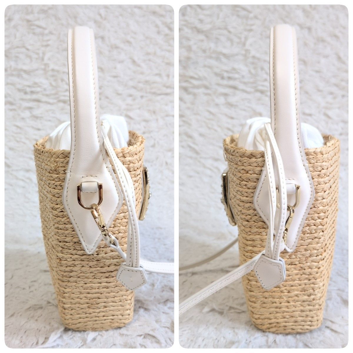 未使用級✨ ROGER VIVIER ロジェヴィヴィエ ヴィヴスケート ラフィア 