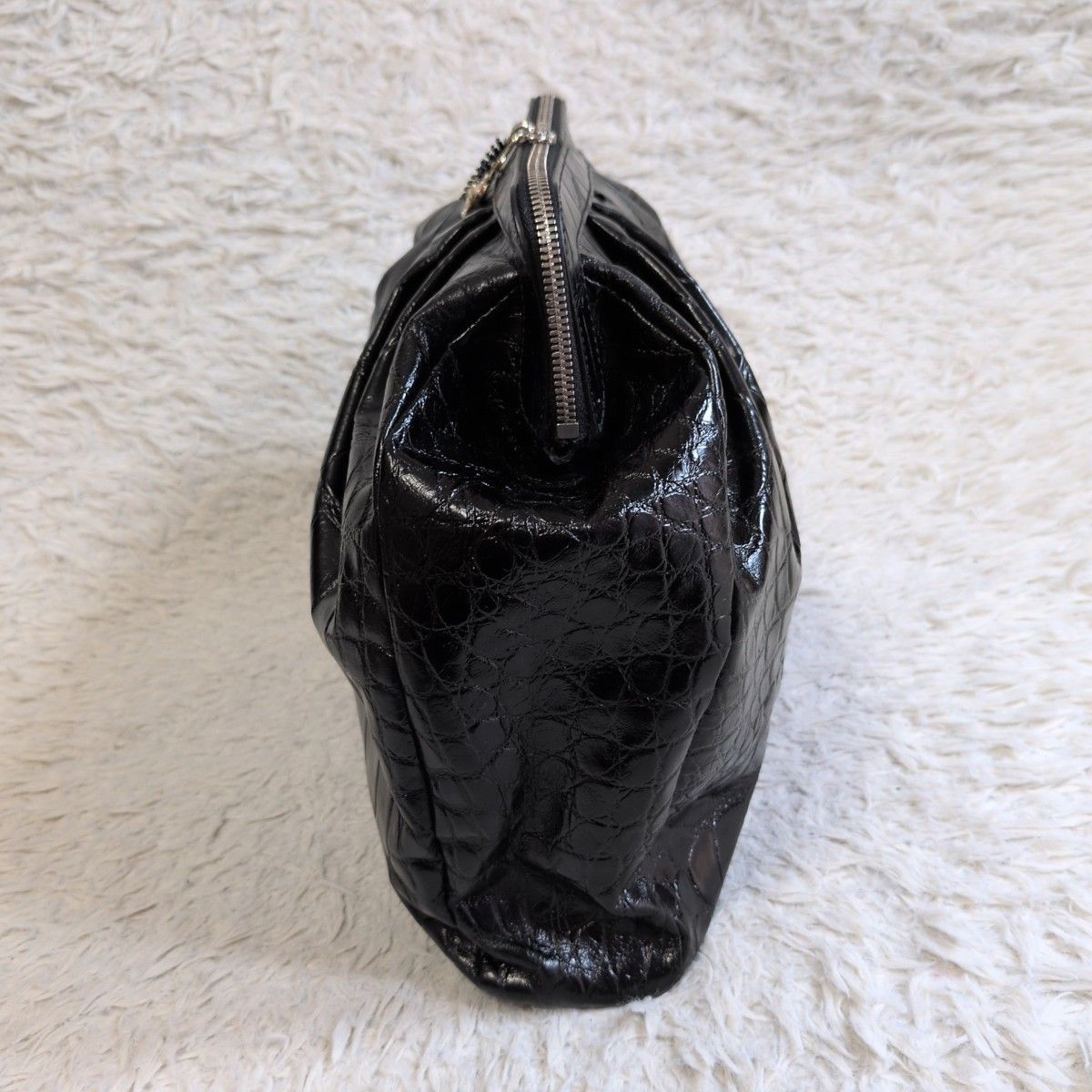 美品☆アレキサンダーマックイーン クロコ型押し クラッチバッグ 激レア品✨ Alexander McQueen アレキサンダーマックイーン クロコ型