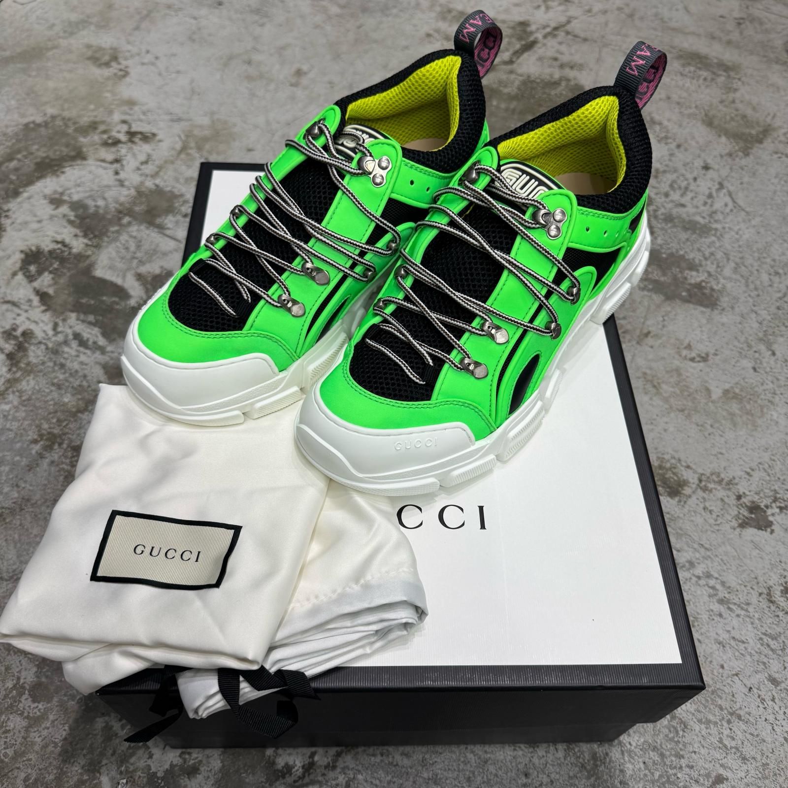 GUCCI フラッシュトレックスニーカー 厚底スニーカー グッチ グリーン