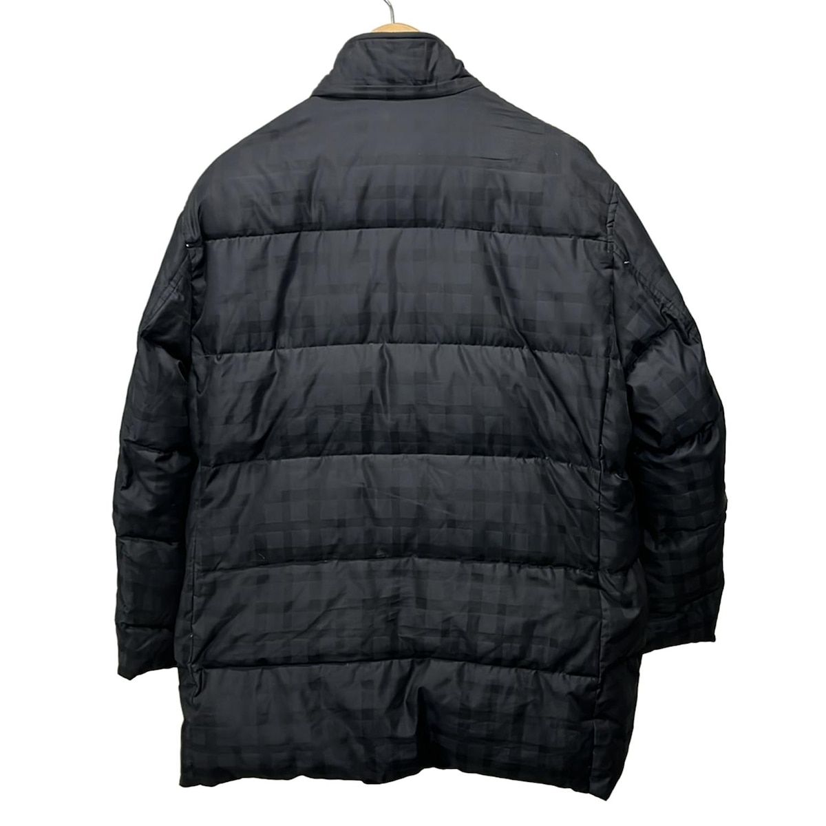 DAKS(ダックス) ダウンコート サイズL メンズ - 黒 長袖/チェック柄/冬 