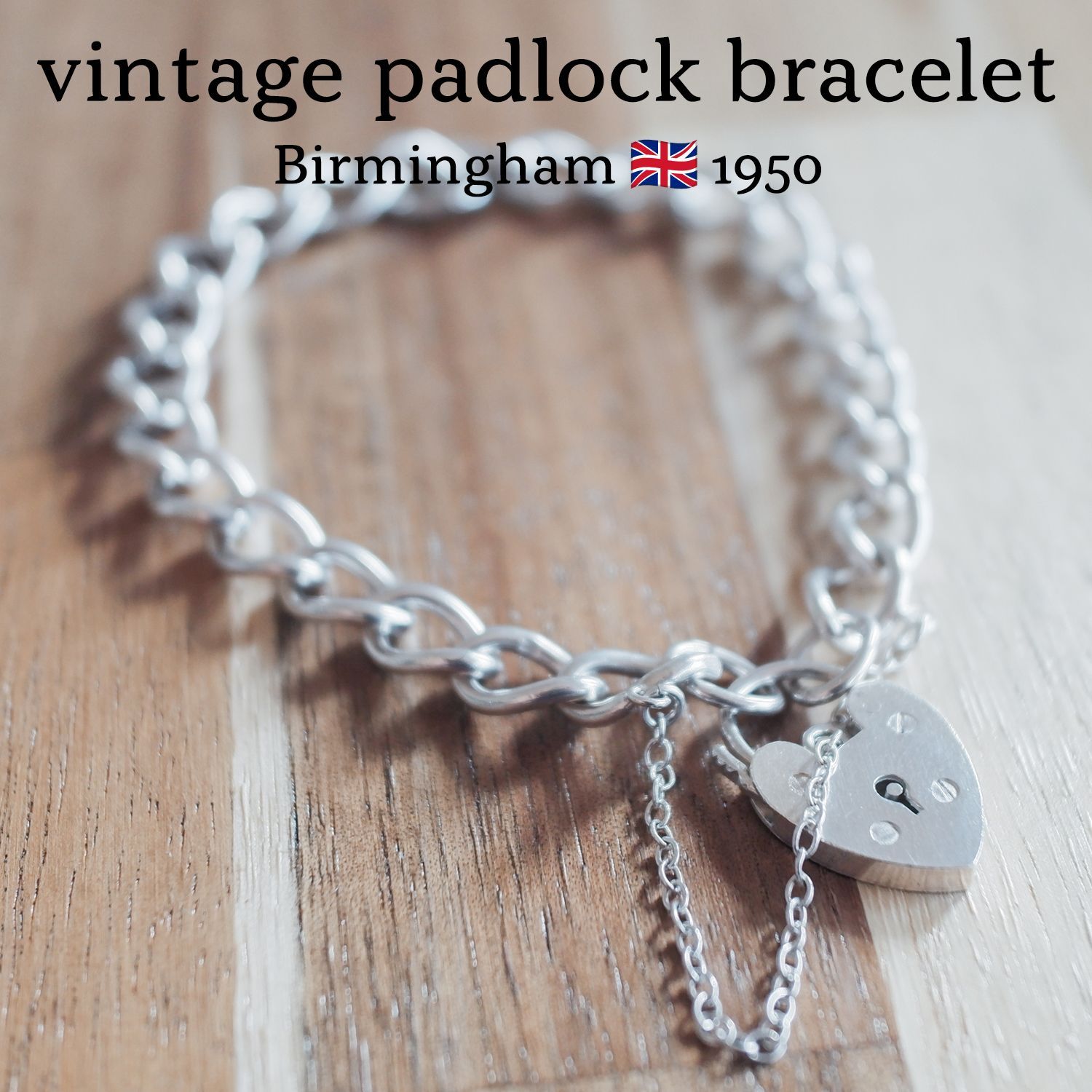 英国製 1970年 ヴィンテージ 】パドロックブレスレット 南京錠 ホール