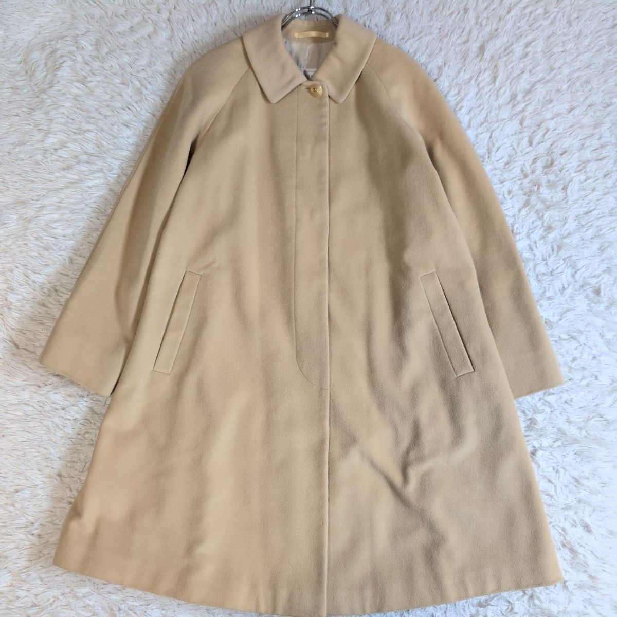 美品 90s Burberry カシミヤ混 ハーフコート 裏地総柄 ベージュ 美品 90s Burberry カシミヤ混 ハーフコート 裏地総柄 ベージュ