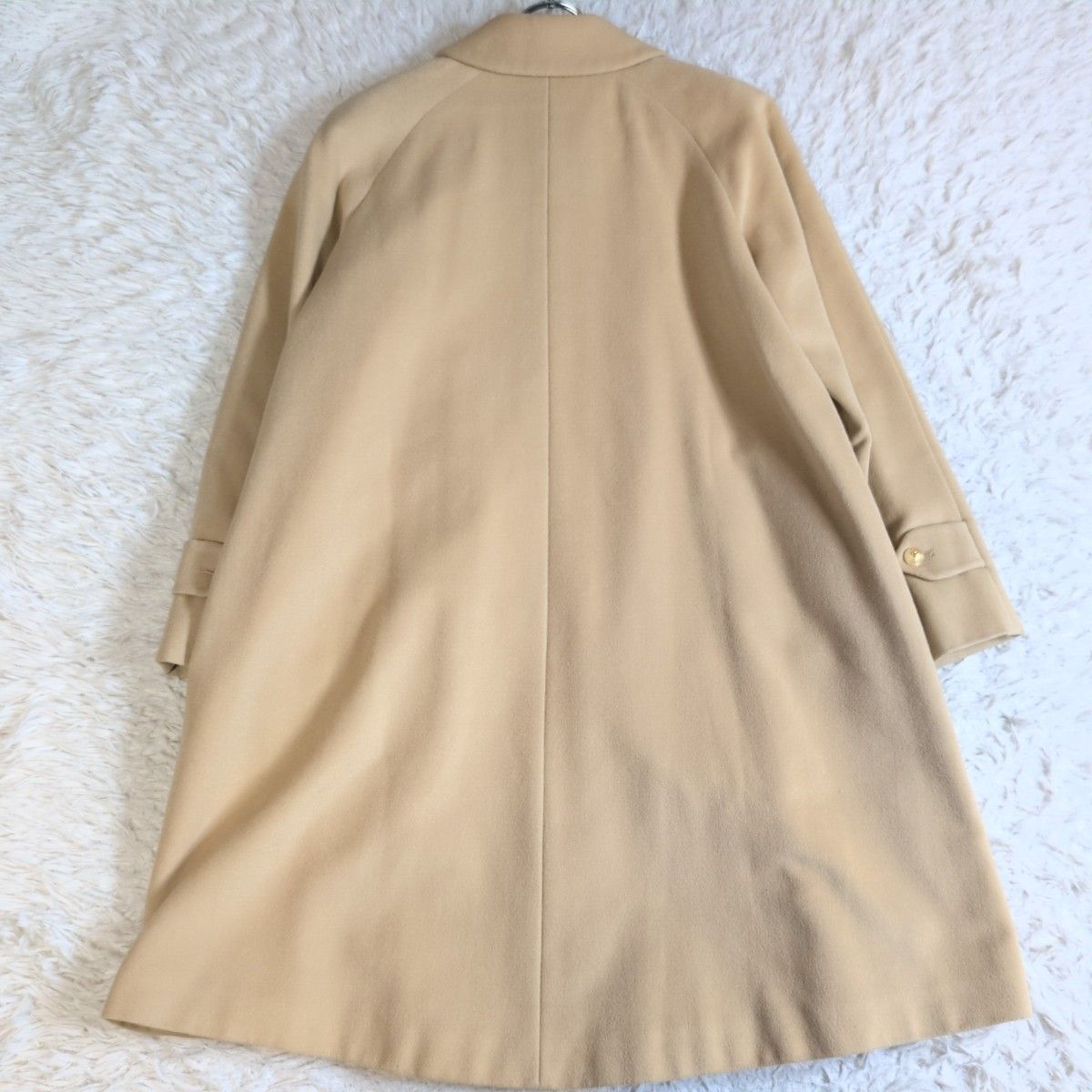 希少✨ BURBERRY バーバリー 裏地ロゴ総柄 アンゴラ混 ステンカラー