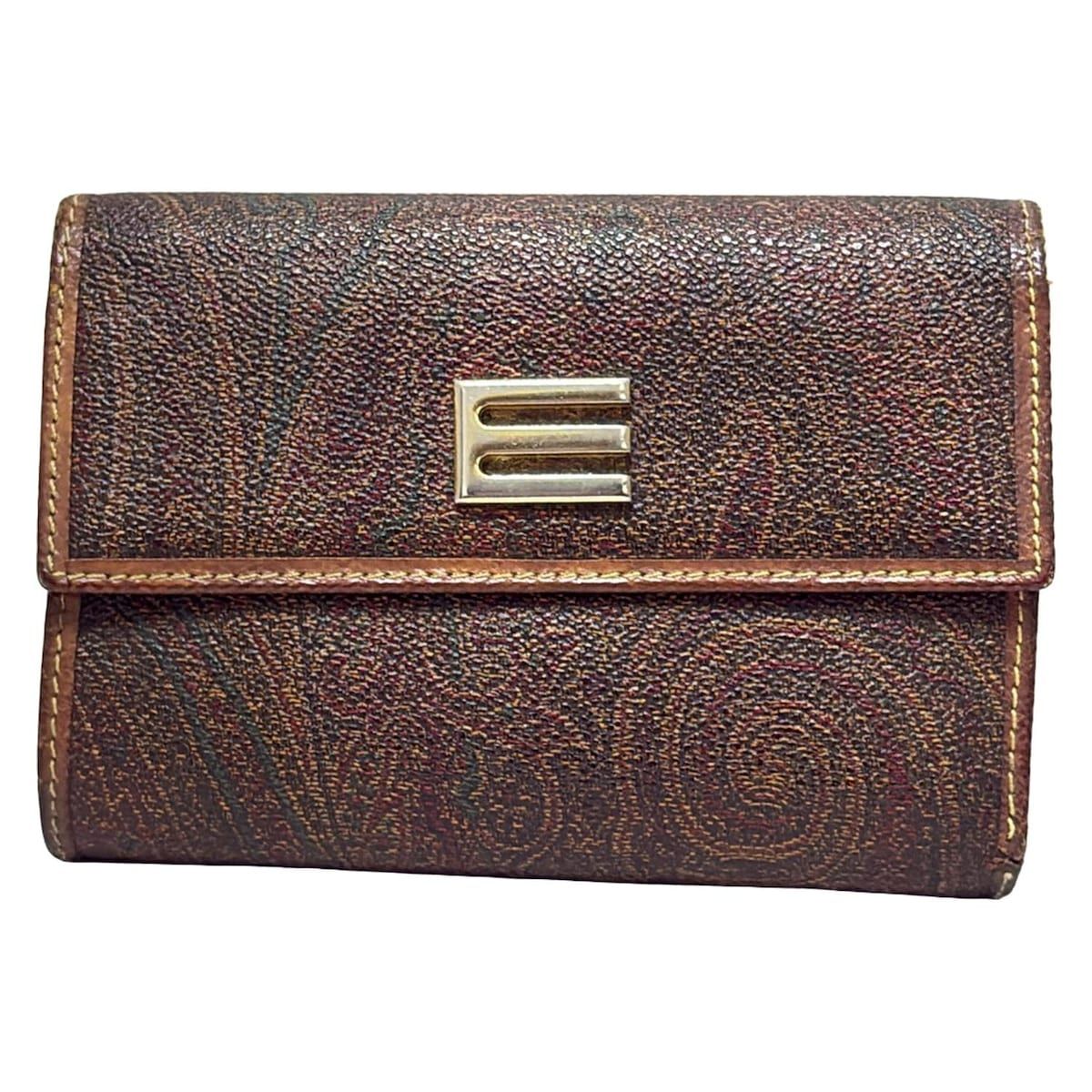 ETRO(エトロ) 3つ折り財布 - ダークブラウン×ブラウン×マルチ