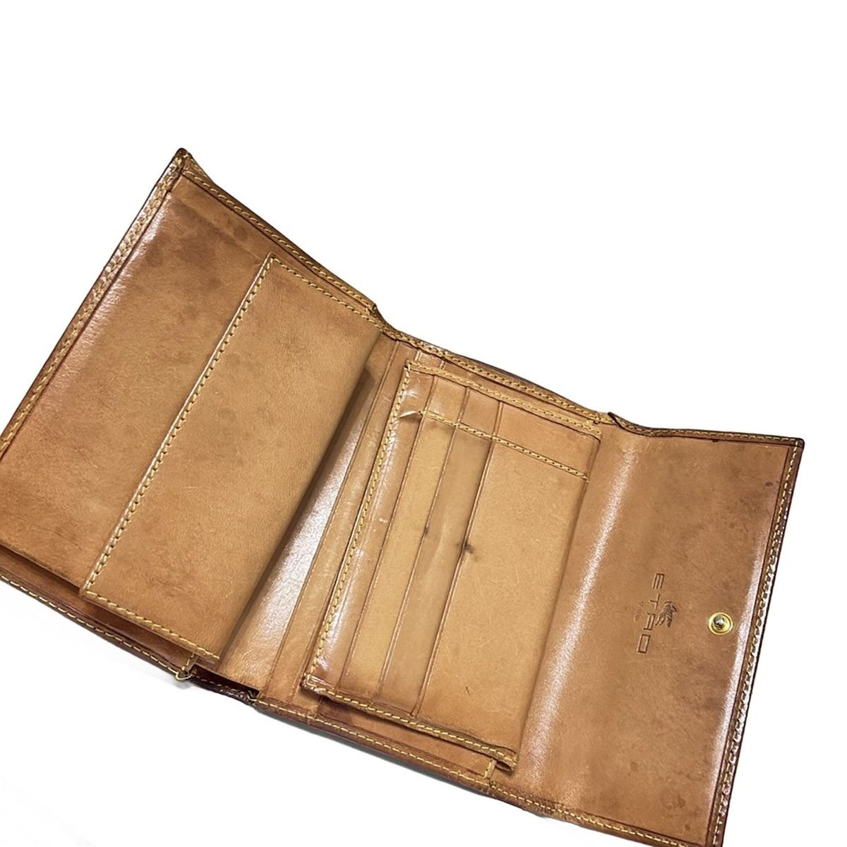 ETRO(エトロ) 3つ折り財布 - ダークブラウン×ブラウン×マルチ