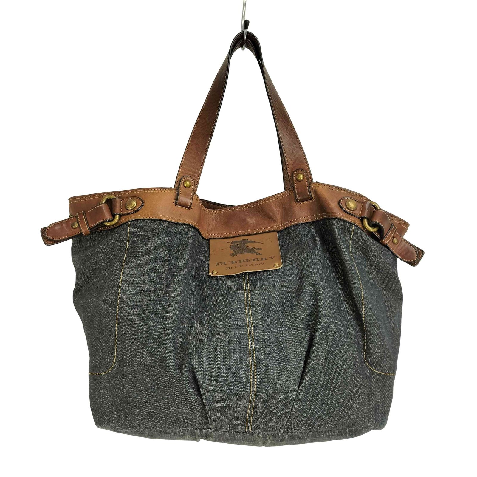 バーバリーブルーレーベル BURBERRY BLUE LABEL デニム レザー トート