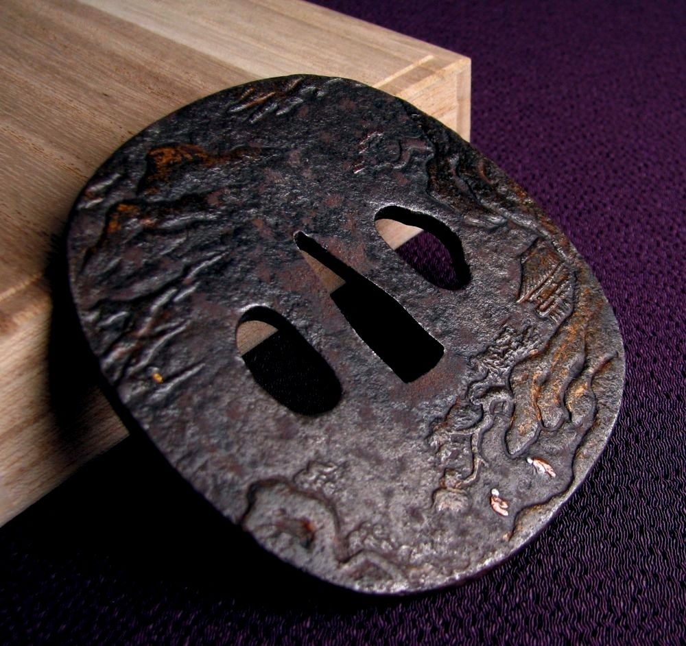 時代武具 鉄地大鍔 若芝系統 幅：8.38cm 江戸時代/26a058 - メルカリ