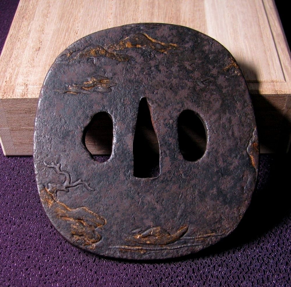 時代武具 鉄地大鍔 若芝系統 幅：8.38cm 江戸時代/26a058 - メルカリ