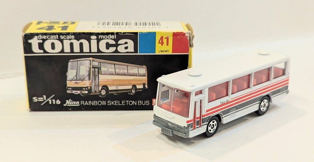 トミー 黒箱/小田急特注 トミカ 日野レインボースケルトンバス 白 内装