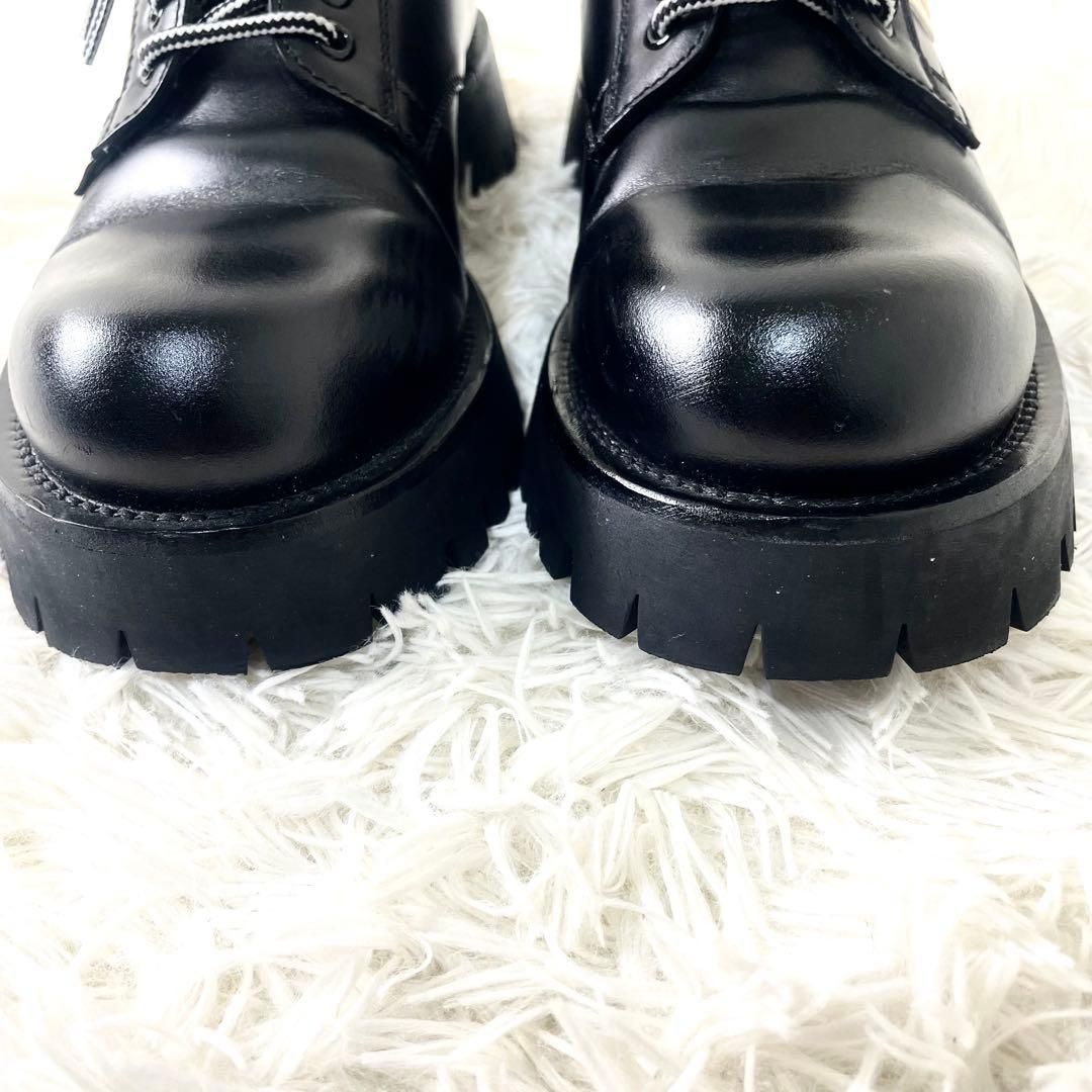 グッチ GUCCI レザー ダービーシューズ ブラック 黒 シェリーライン