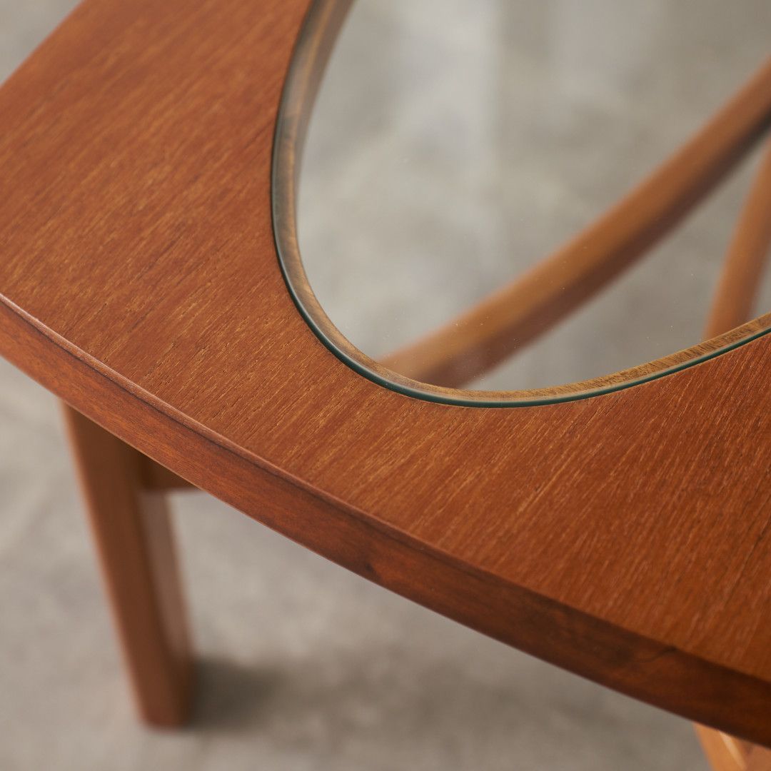 Nathan ガラストップ コーヒーテーブル ヴィンテージ 英国 チーク