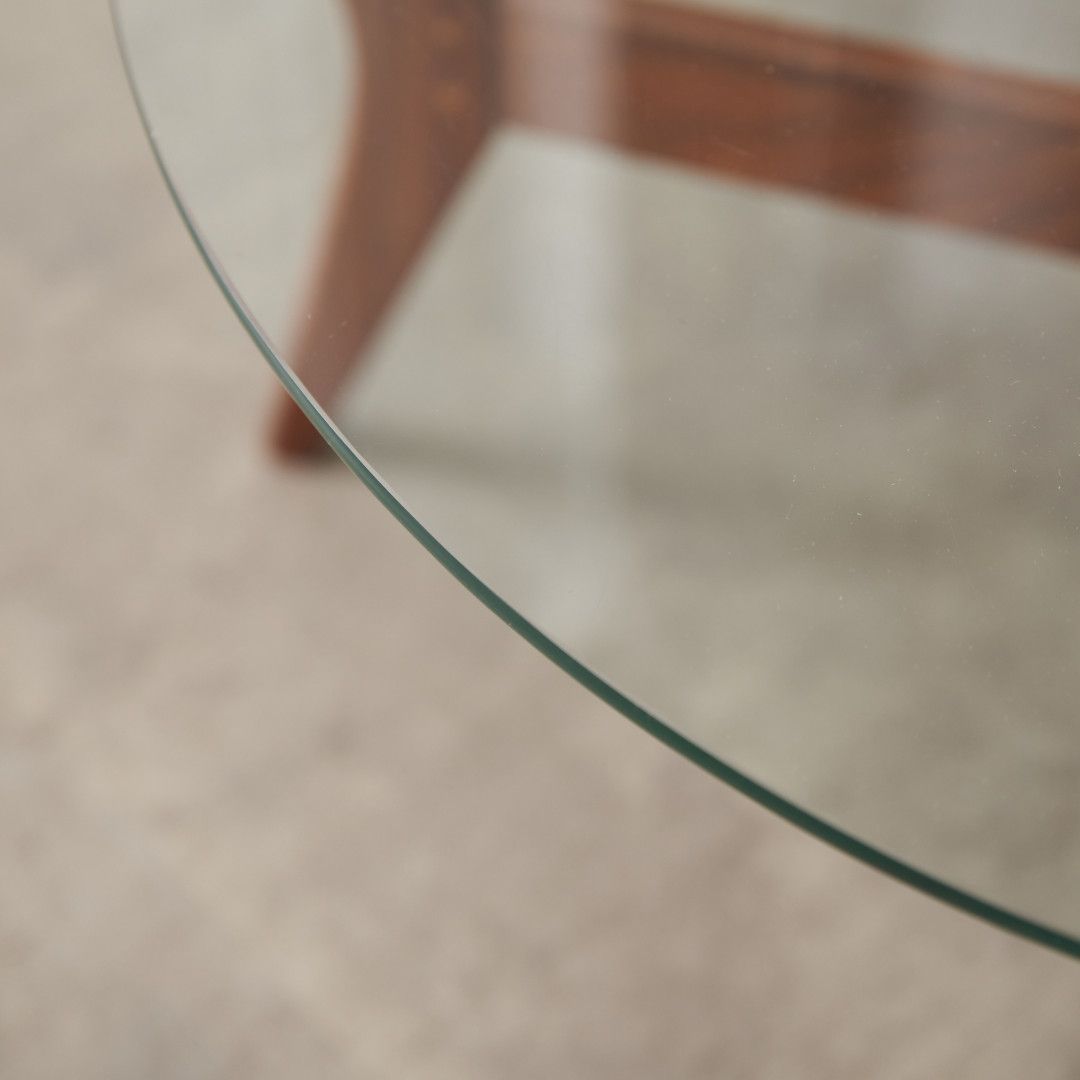 英国 ヴィンテージ ガラス センターテーブル ラウンド コーヒー