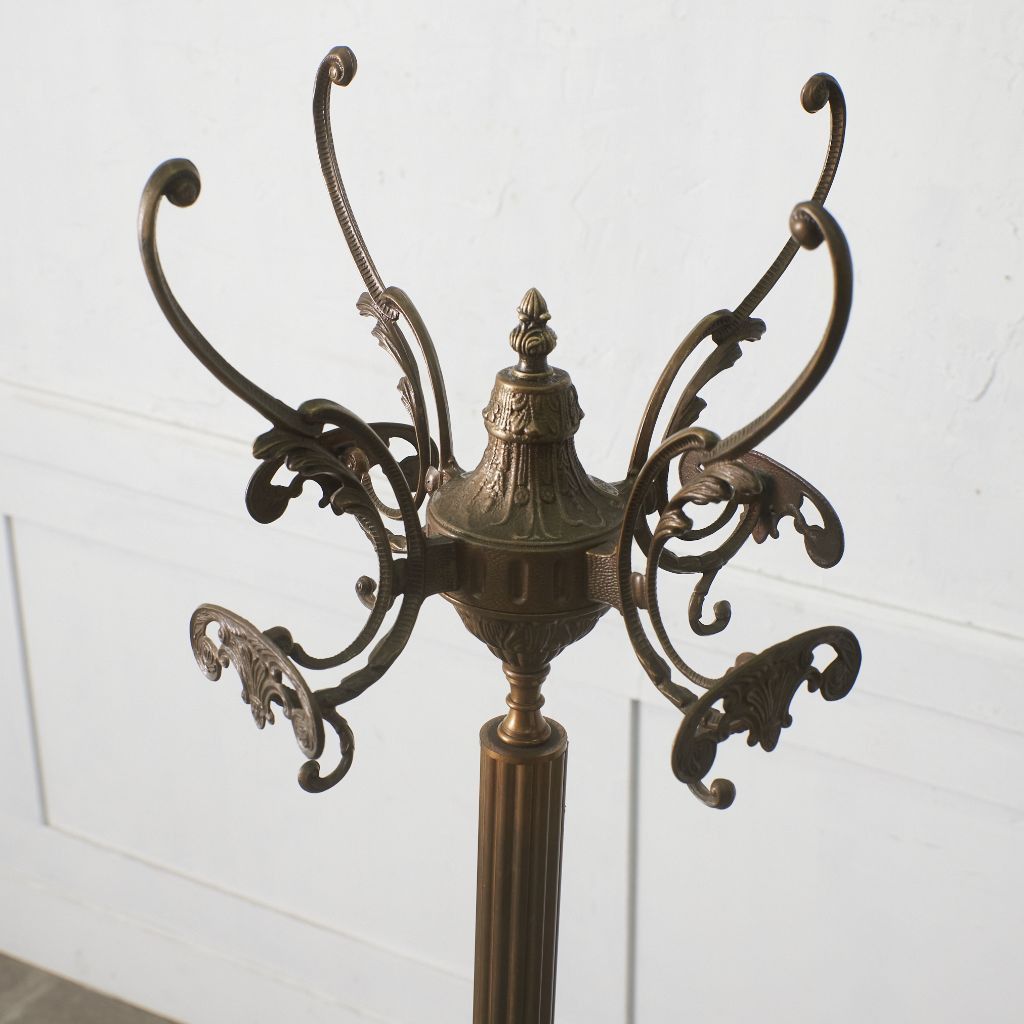 ヨーロピアン クラシック スタイル ポールハンガー 大理石 真鍮 帽子