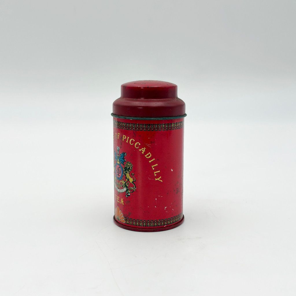 フランス　アンティーク　ティン缶　キャニスター　小物入れ　チェック　赤　100年 Jacksons of piccadilly 缶 紅茶缶 ティーキャニスター 英国 小物入れ