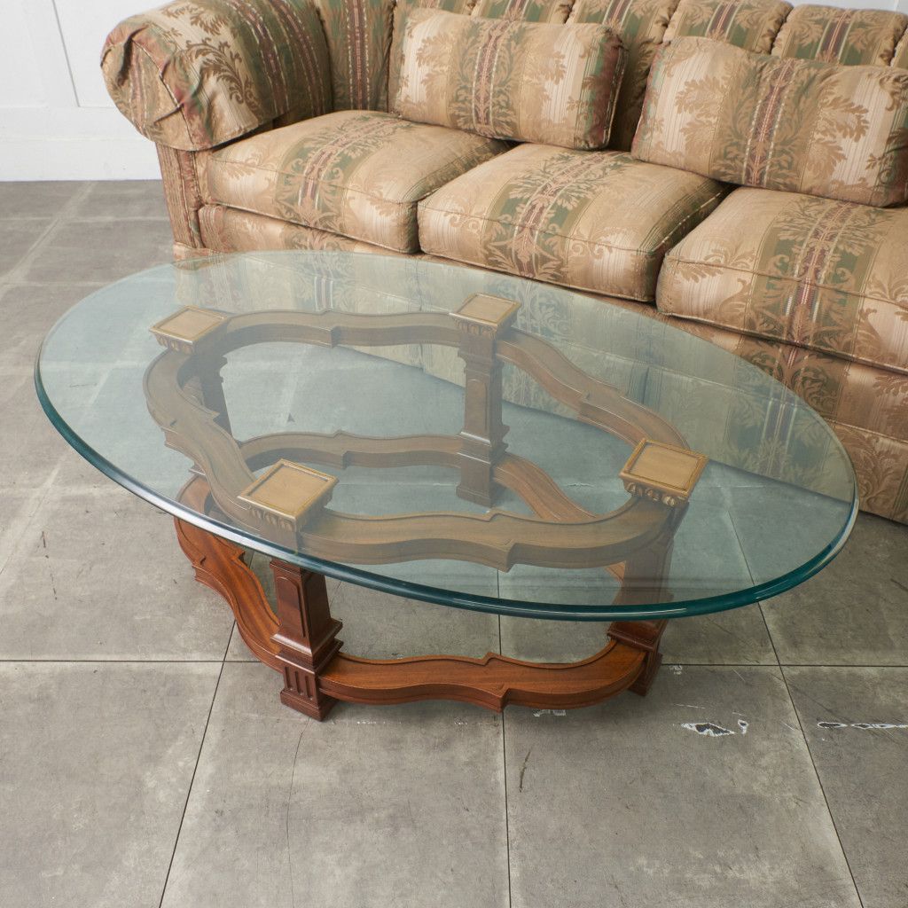 ■最高峰■ドレクセル ヘリテイジ フランチェスカ ダイニングテーブル マホガニー DREXEL HERITAGE フランチェスカ カクテルテーブル ガラス センター