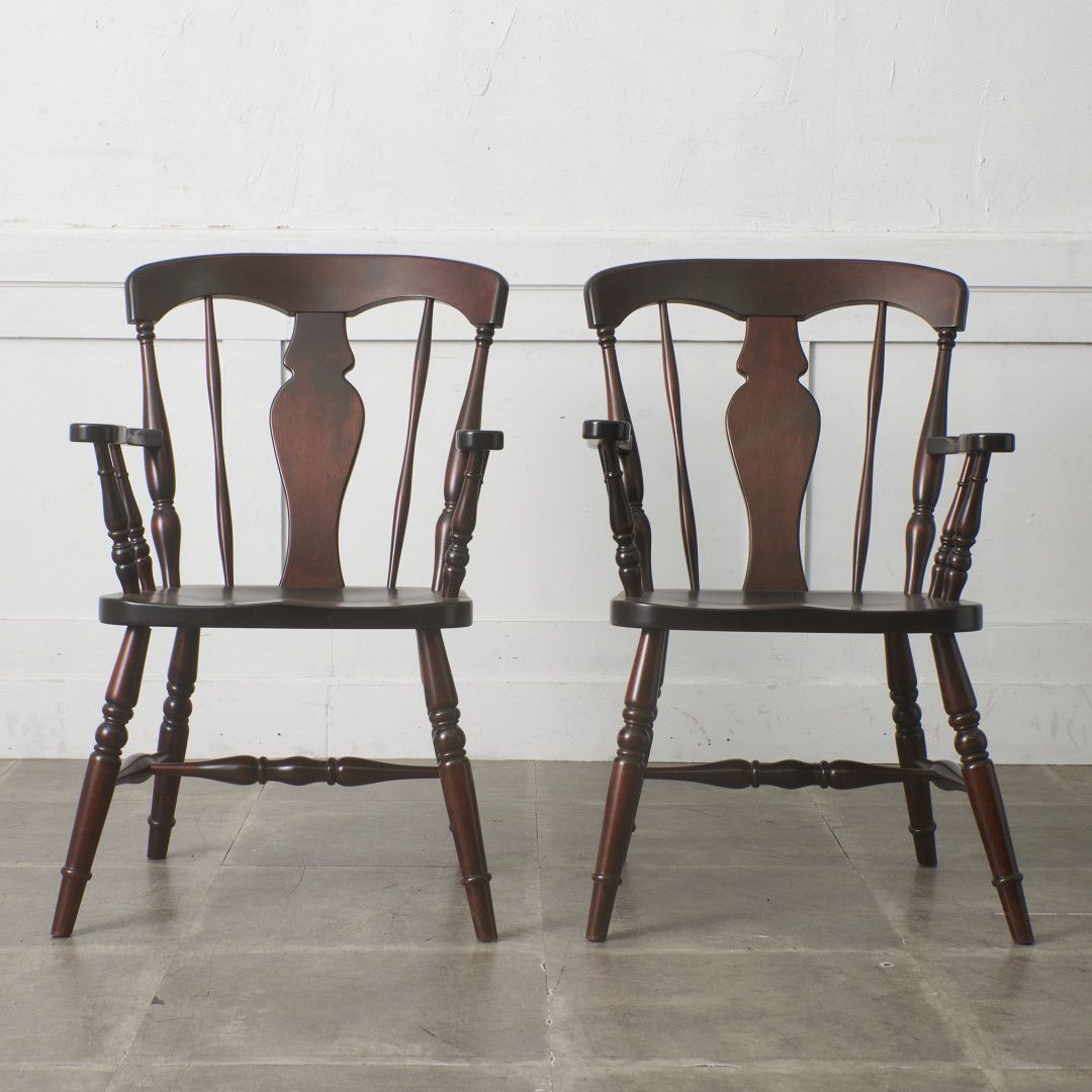 3点セット 北海道民芸家具 ラウンドテーブル アームチェア ダイニング