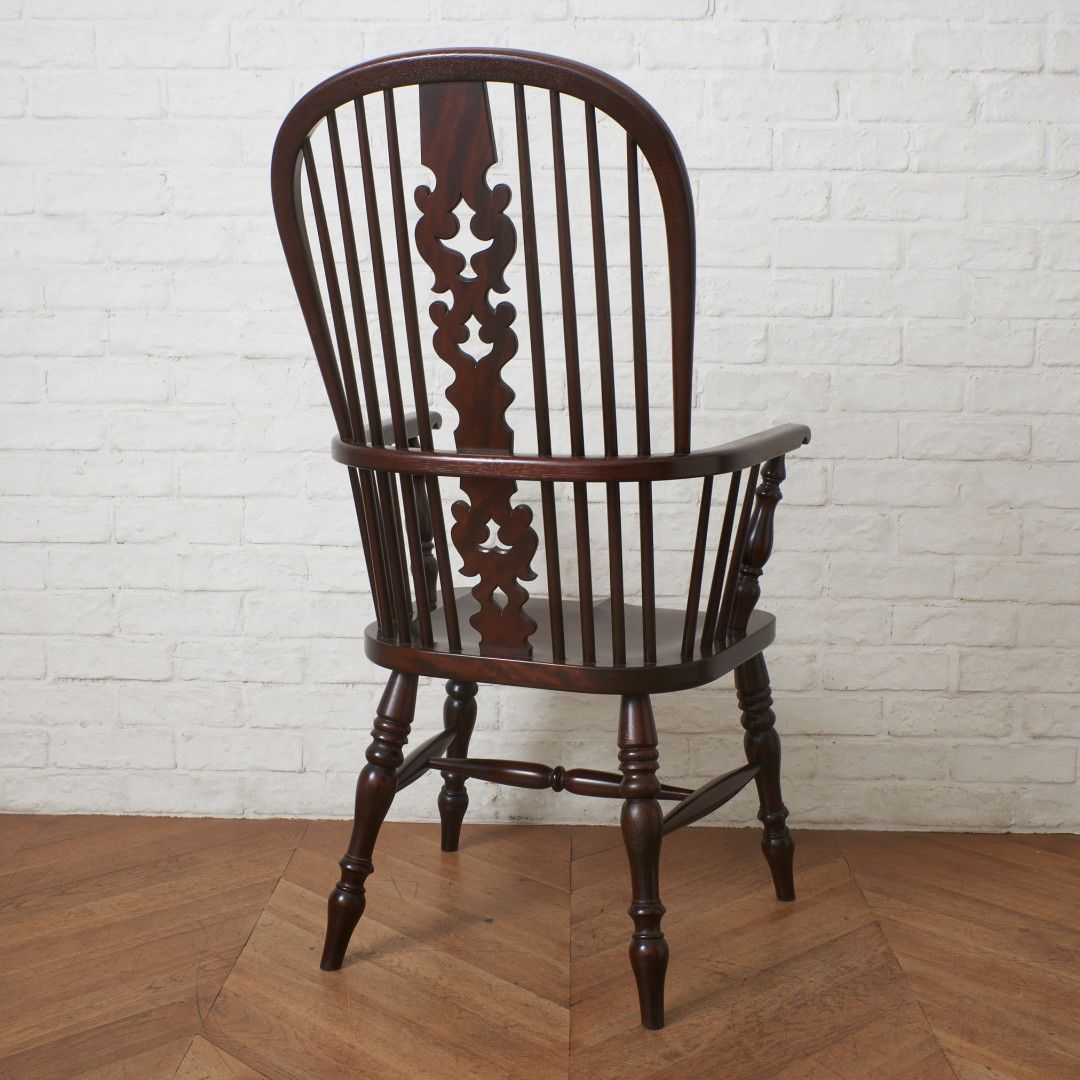 松本民芸家具 ダイニングチェア ミズメザクラ無垢材 和モダン 定価19万 松本民芸家具 #44A型 ウィンザーチェア 刻印有 アームチェア