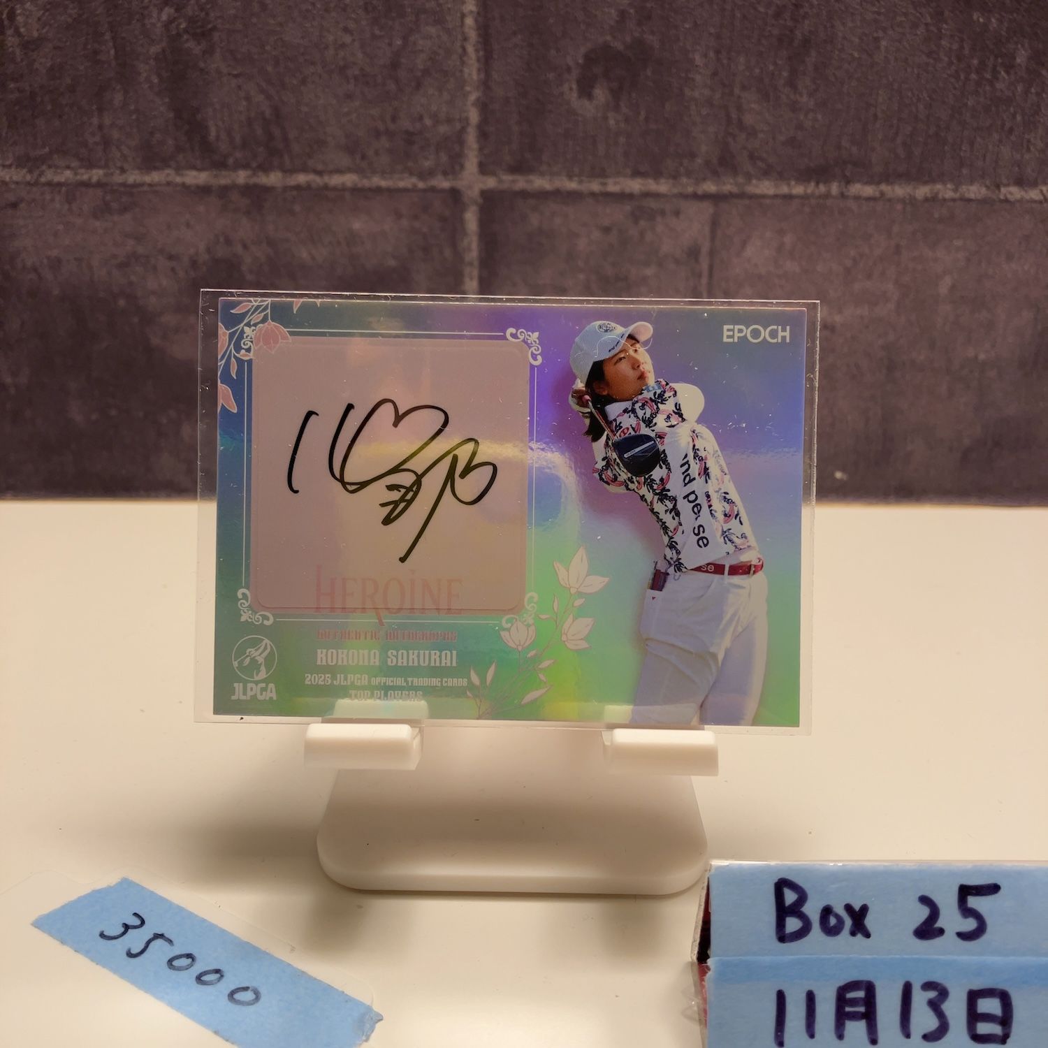 2025 EPOCH 櫻井心那 6 直筆サインカード JLPGA Top Players 女子プロゴルフ ラストナンバー Last Number カード