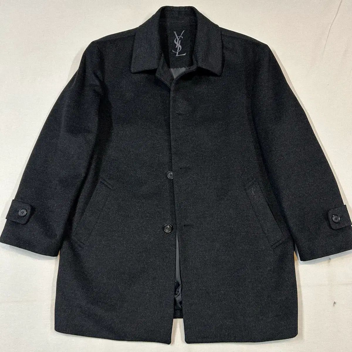 L) YSL イヴ・サンローラン ウール Mサイズ コート ジャケット